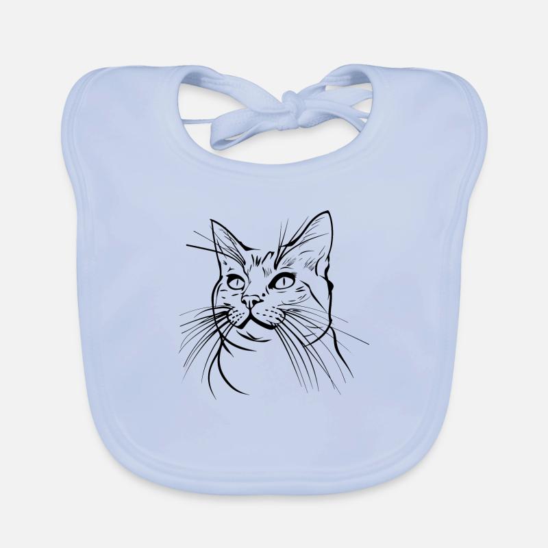 Chat, Motif De Chat, Visage De Chat Bavoir bio Bébé