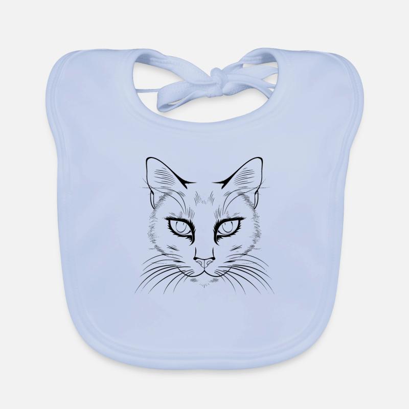 Chat, Motif De Chat, Visage De Chat Bavoir bio Bébé