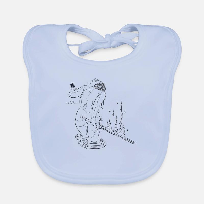 Femme a l'épée de feu Bavoir bio Bébé
