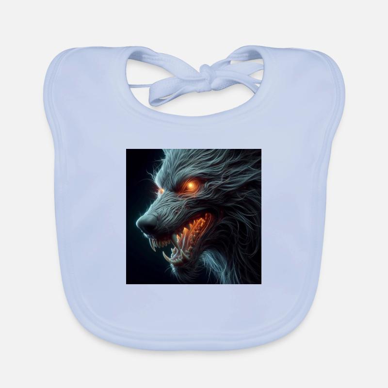 Wolf unheimlich gefährlich Hyperrealismus 3 D Baby Bio-Lätzchen