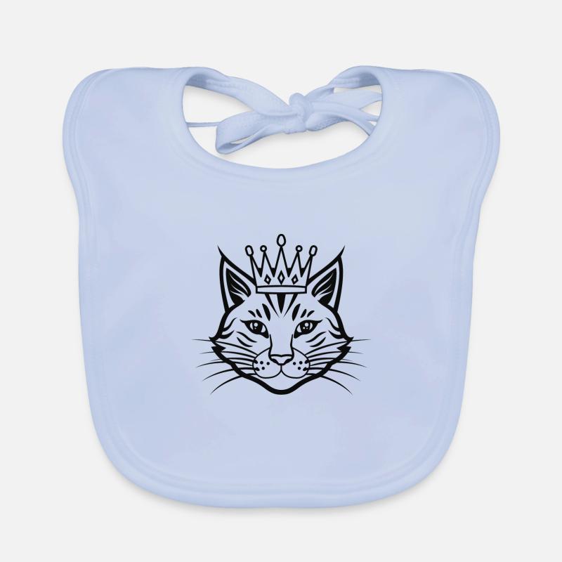 Cat with a large crown Organic Baby Bibs