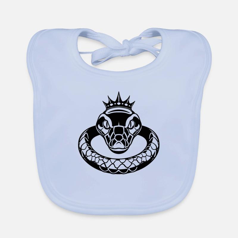 Eleganz der königlichen Python - Baby Bio-Lätzchen - sky Blue