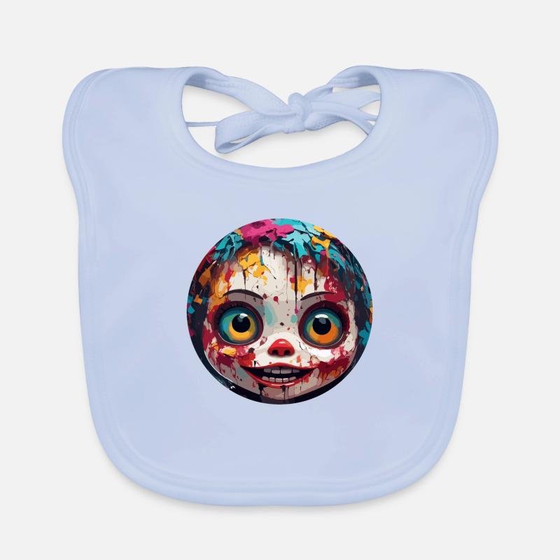 Horror Doll / Halloween / Creepy / Dark Organic Baby Bibs