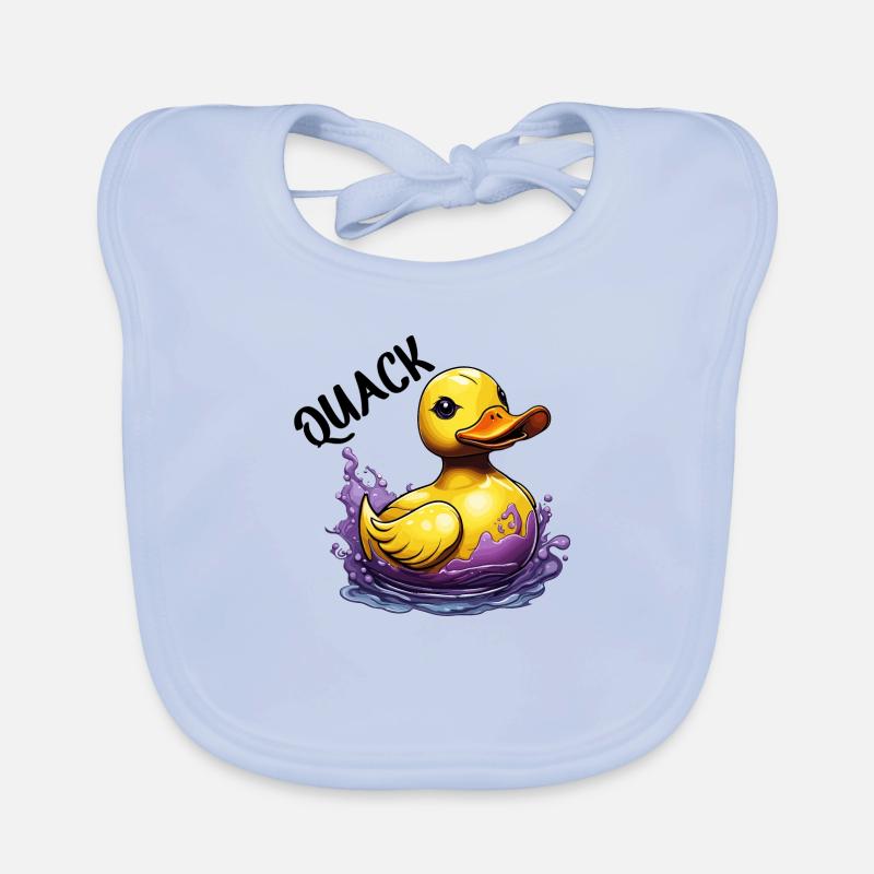 Canard en caoutchouc / Canard en caoutchouc / Eau / Baignoire Bavoir bio Bébé