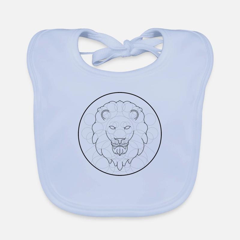 Löwe - Dunkel - Baby Bio-Lätzchen - sky Blue