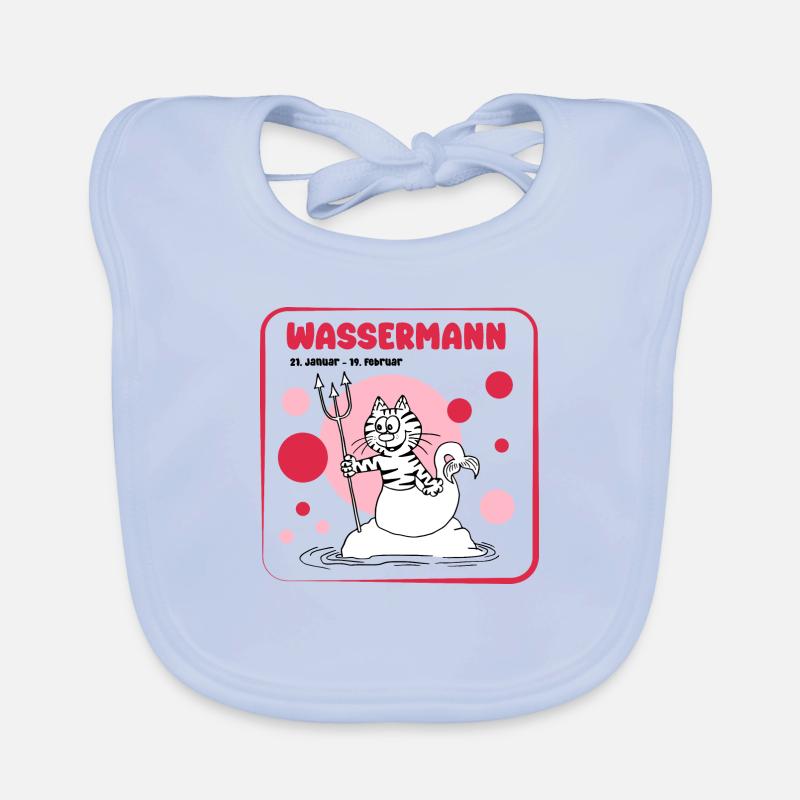 Sternzeichen Wassermann - Baby Bio-Lätzchen - sky Blue