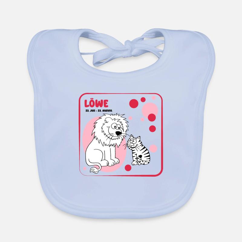 Sternzeichen Löwe - Baby Bio-Lätzchen - sky Blue