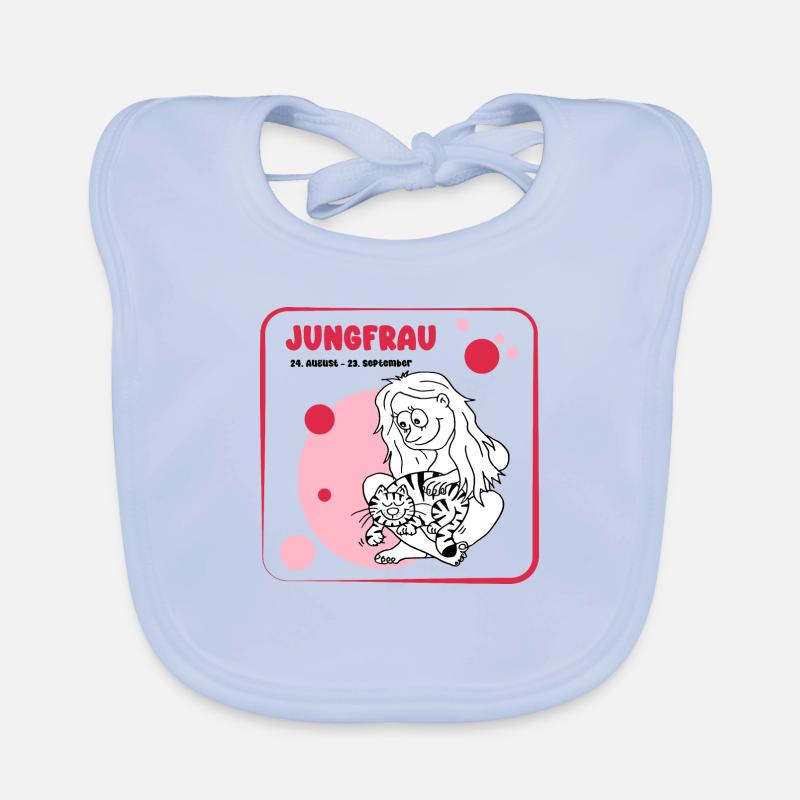 Sternzeichen Jungfrau - Baby Bio-Lätzchen - sky Blue