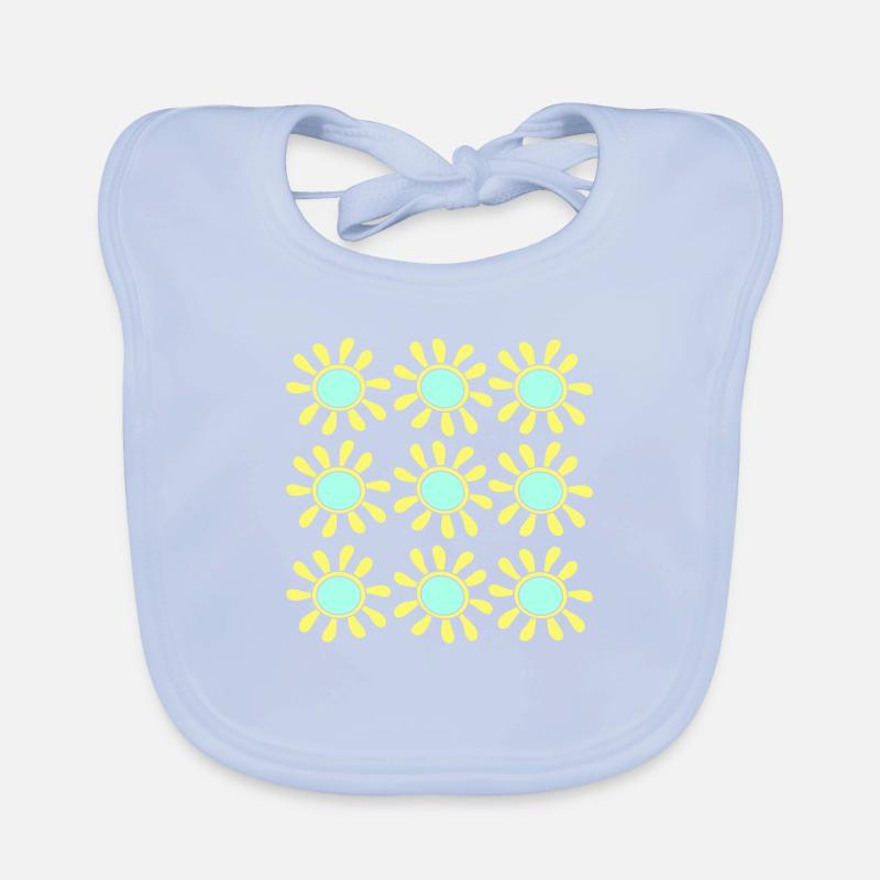 Many Small Sunflowers Sun Flower Pattern Organic Baby Bibs