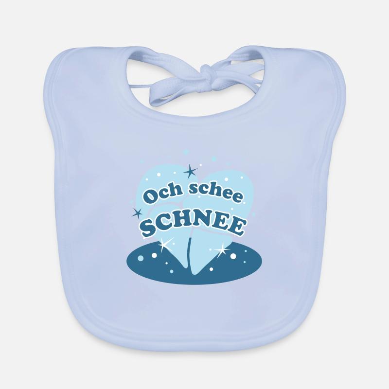 Och schee Schnee - Baby Bio-Lätzchen - sky Blue