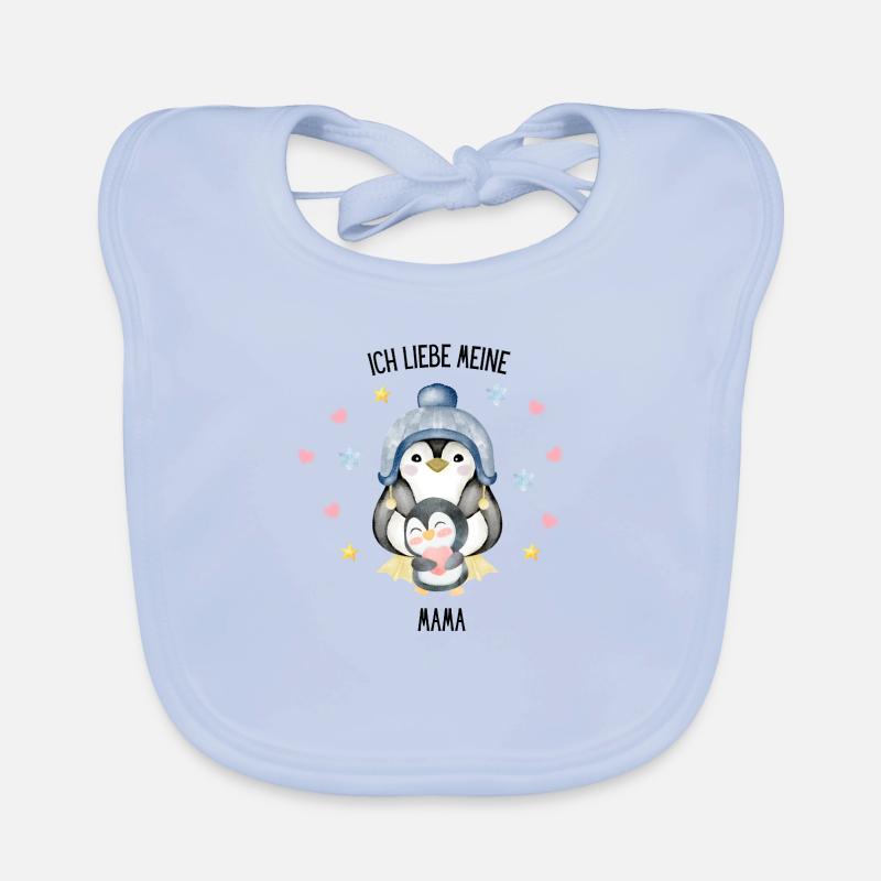 Ich liebe meine Mama Pinguin Baby Bio-Lätzchen