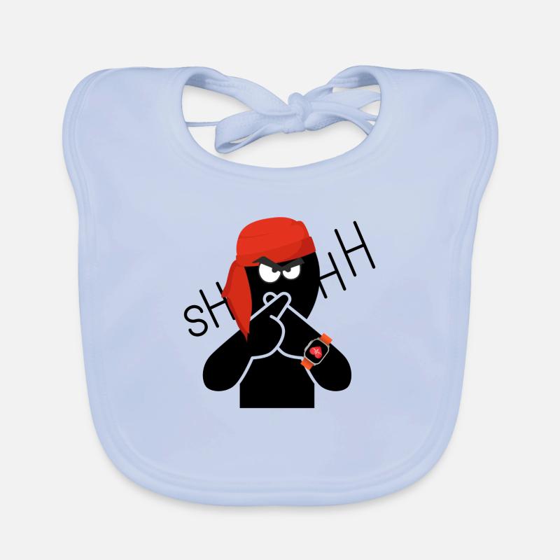 Sei still - Baby Bio-Lätzchen - sky Blue