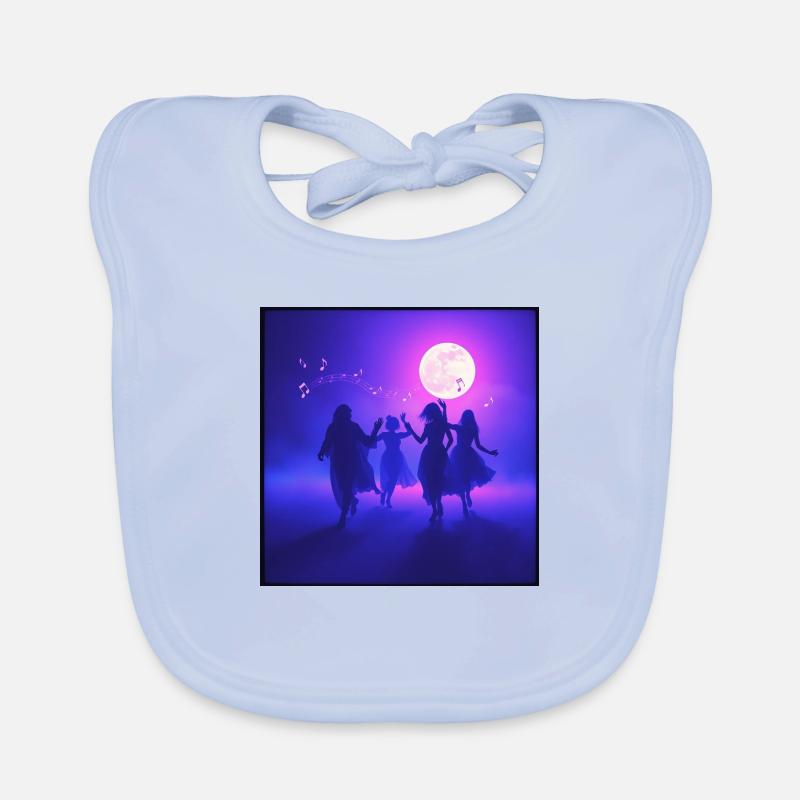 DANSE AU CLAIR DE LUNE SWS - Bavoir bio Bébé - bleu ciel