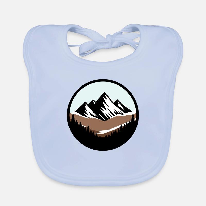 The mountain is calling - Organic Baby Bibs - sky blue