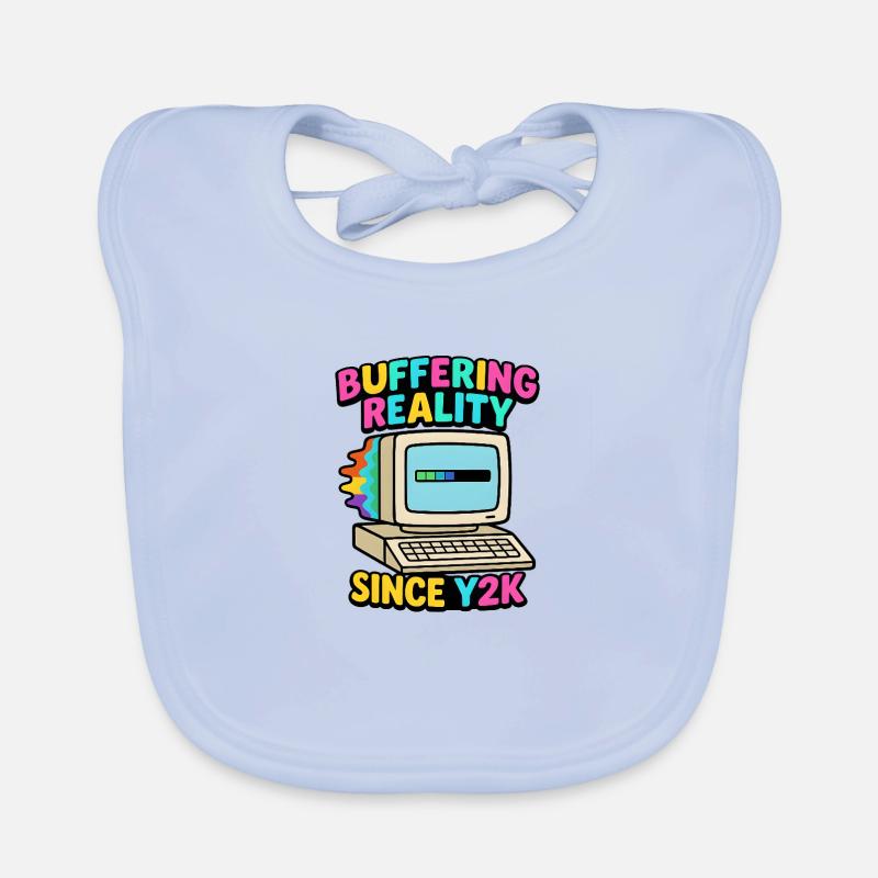Buffering Since Y2K - Baby Bio-Lätzchen - sky Blue