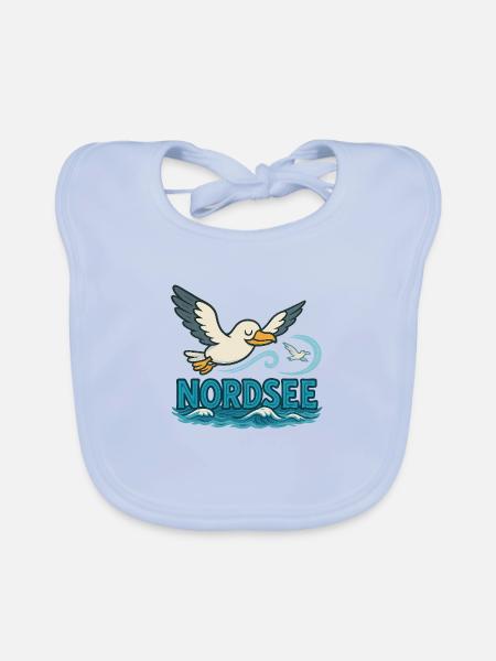 Nordsee - Baby Bio-Lätzchen - sky Blue