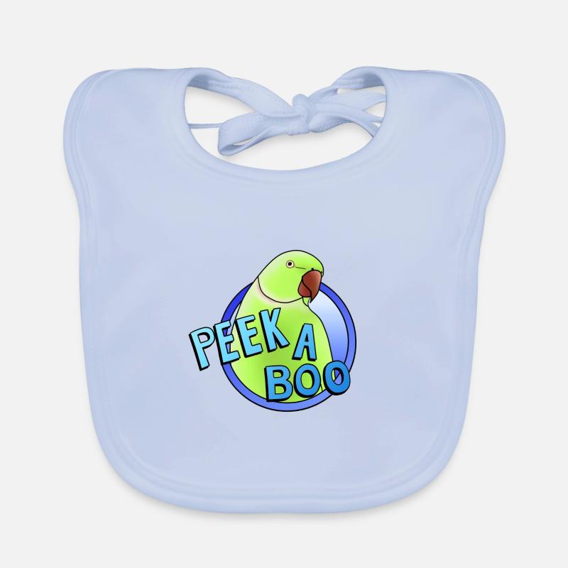 perruche à collier vert « Peek-a-boo » Bavoir bio Bébé