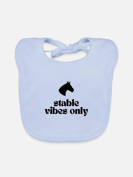 Stable Vibes Only - Design für alle Pferdefans! - Baby Bio-Lätzchen - sky Blue - Vorne