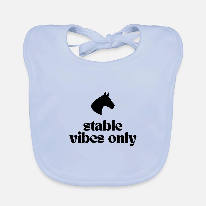 Stable Vibes Only - Conçu pour tous les fans de chevaux ! - Bavoir bio Bébé - bleu ciel