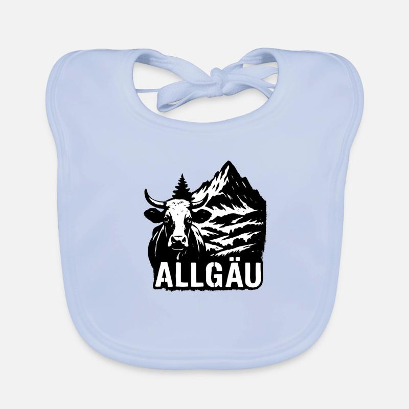 Allgauer Berge mit Kuh Baby Bio-Lätzchen