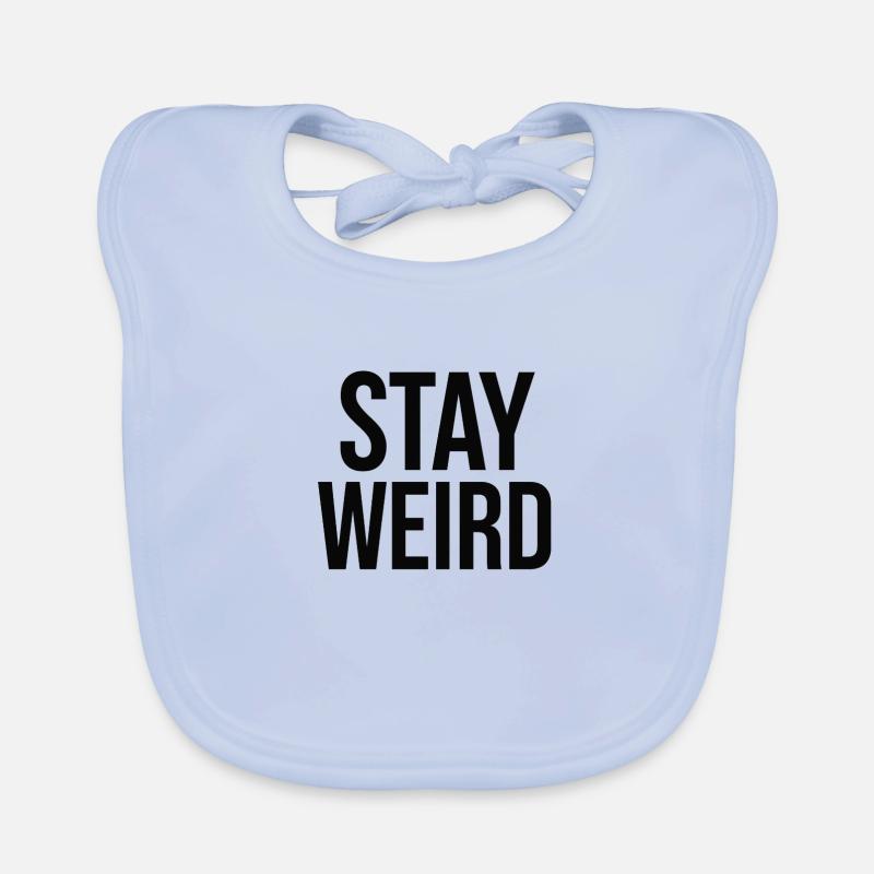 Une conception graphique 2D présente l’expression STAY W Bavoir bio Bébé