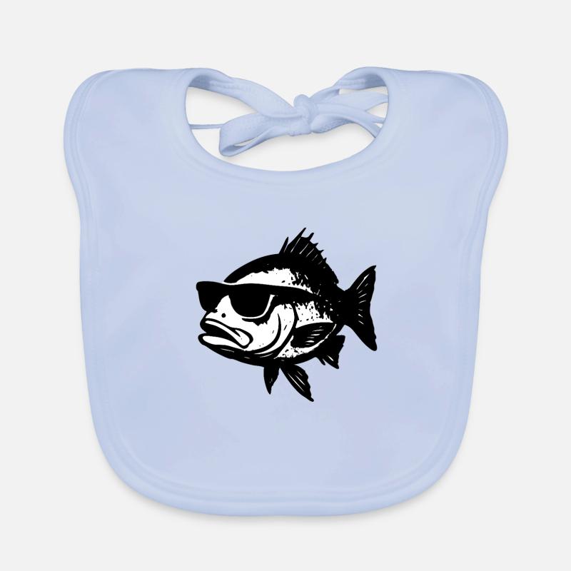 Fish with sunglasses Organic Baby Bibs