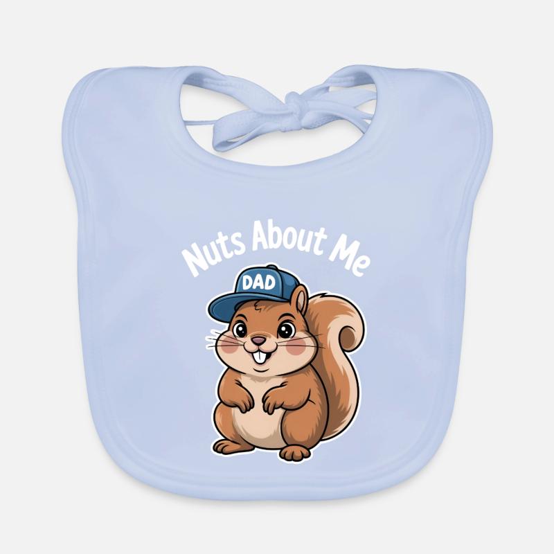 Niedliches Eichhörnchen Papa T-Shirt Design Baby Bio-Lätzchen