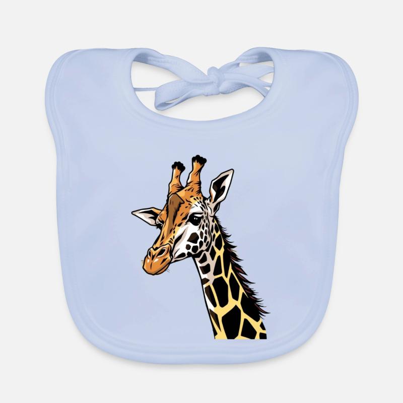 Giraffe - Baby Bio-Lätzchen - sky Blue