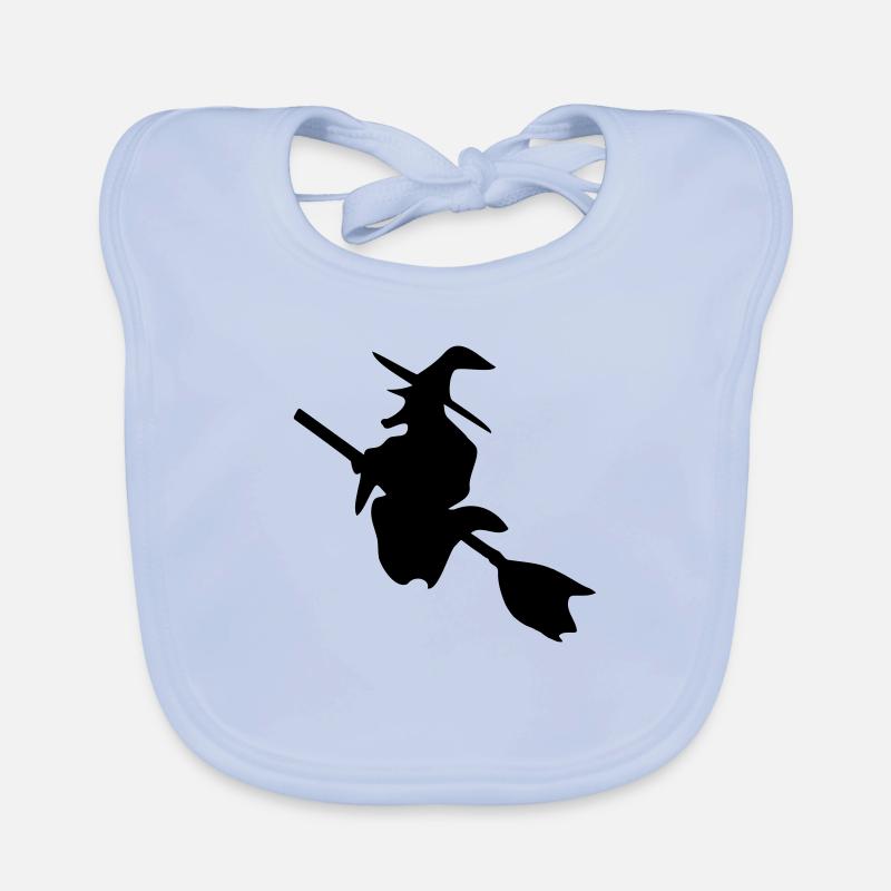Witch - Hexe - Baby Bio-Lätzchen - sky Blue