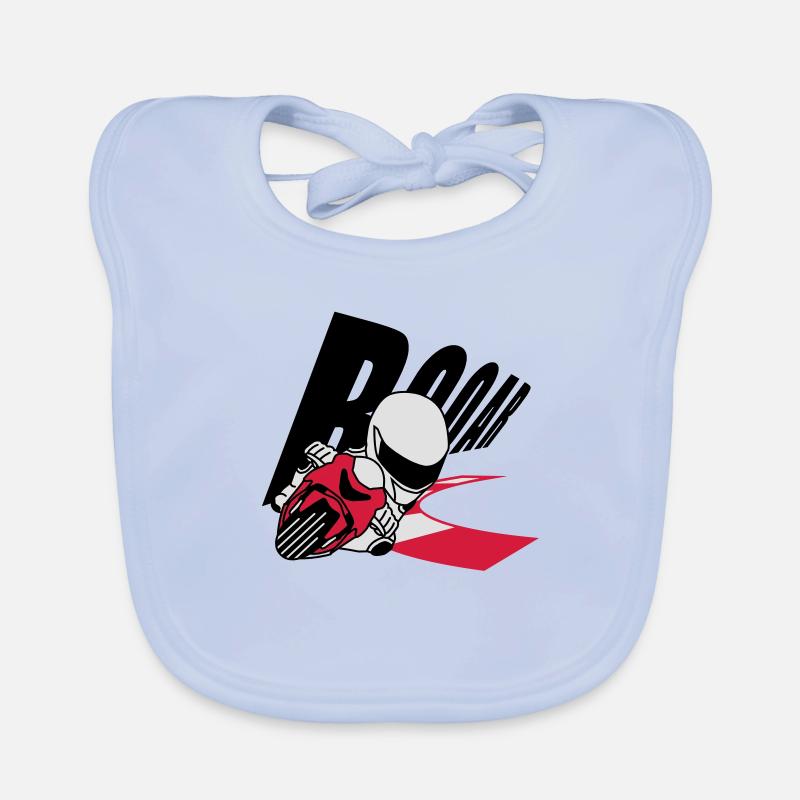 MOTO GP ROAR - Bavoir bio Bébé - bleu ciel