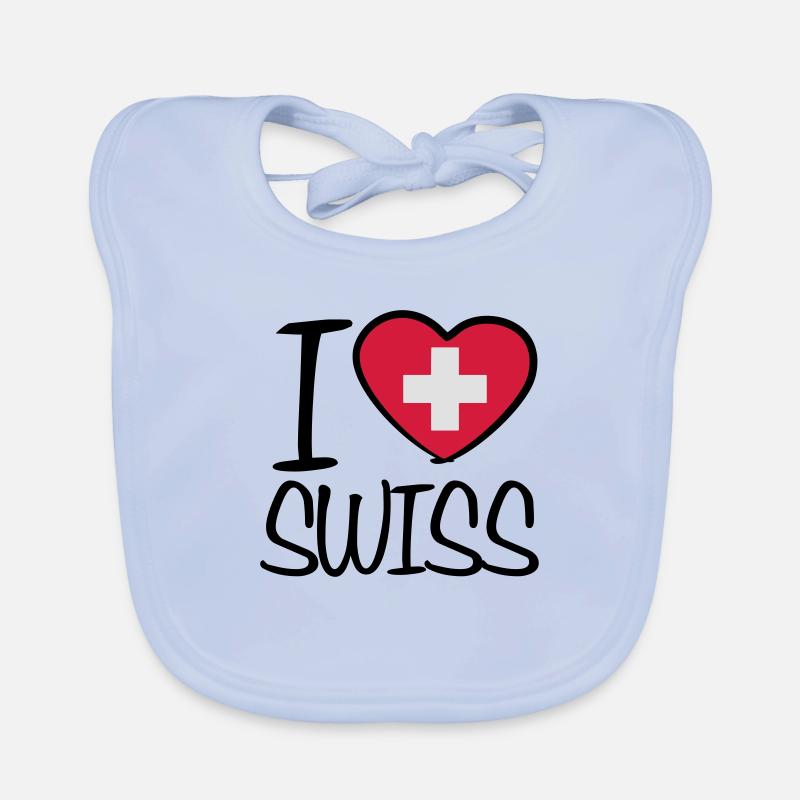 Made In Swiss Design - Bavoir bio Bébé - bleu ciel