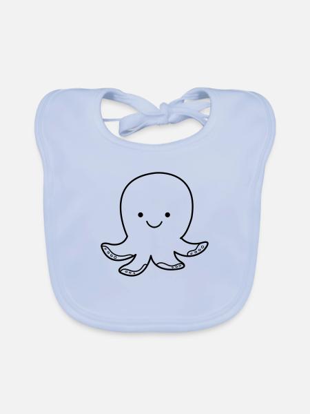 oktopus smile - Baby Bio-Lätzchen - sky Blue