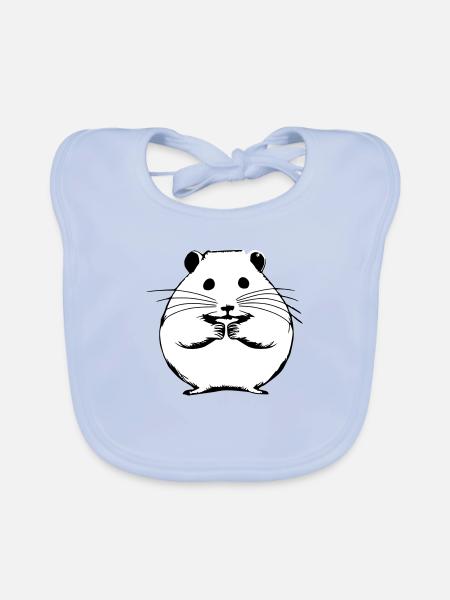 Hamster süß Tier Nagetier Tiere Haustier Vektor 10 - Baby Bio-Lätzchen - sky Blue - Vorne
