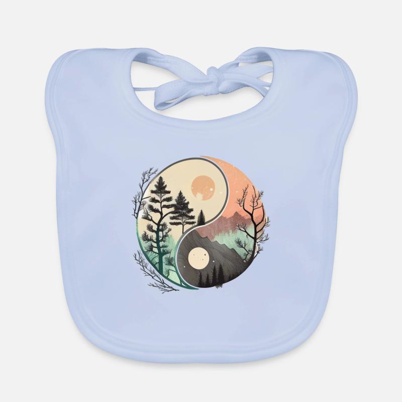 Ying Yang - Berge / Strand Baby Bio-Lätzchen