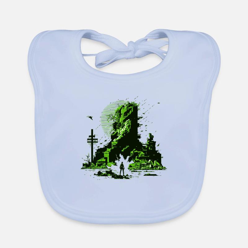 Illustrations de science-fiction dans les graphismes de jeux vidéo 8 bits Bavoir bio Bébé