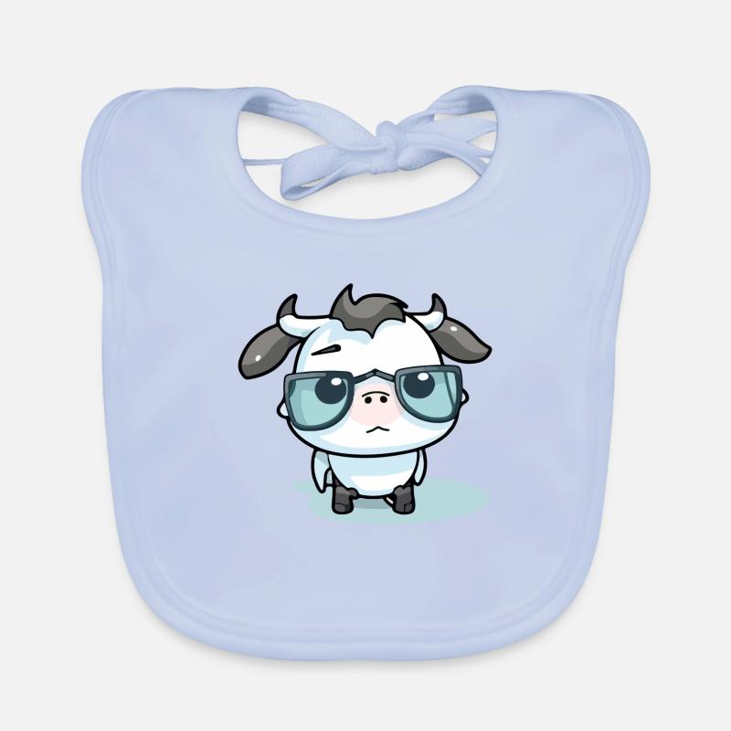 Milta die Kuh - Baby Bio-Lätzchen - sky Blue