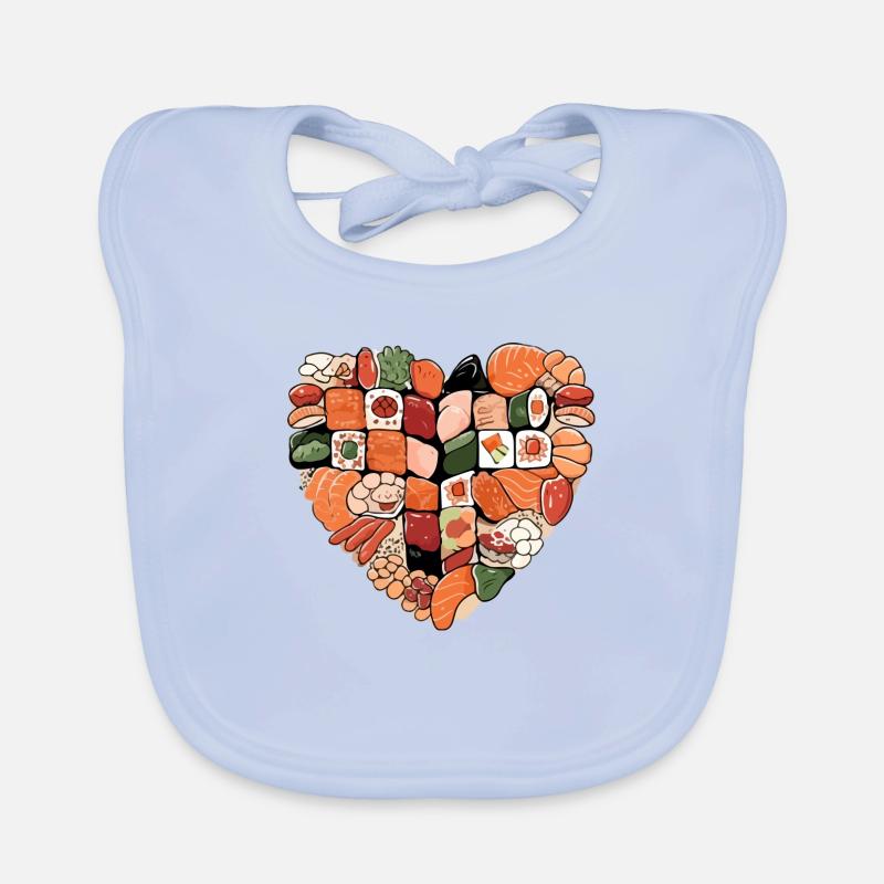 Un coeur de sushis Bavoir bio Bébé