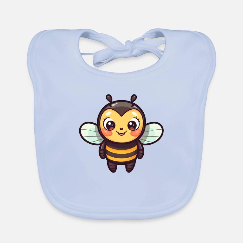 Small, cute bee in comic style Organic Baby Bibs