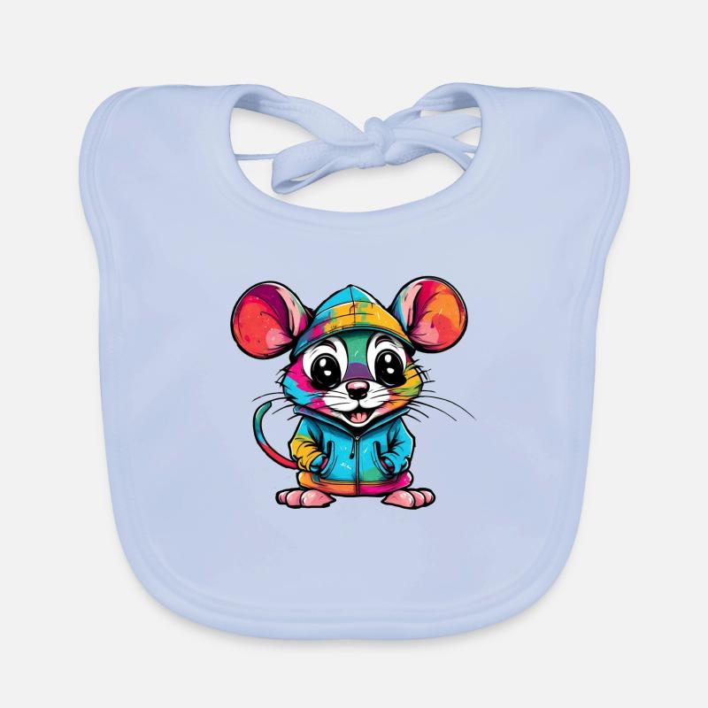 Bunte Maus Cool Style Baby Bio-Lätzchen