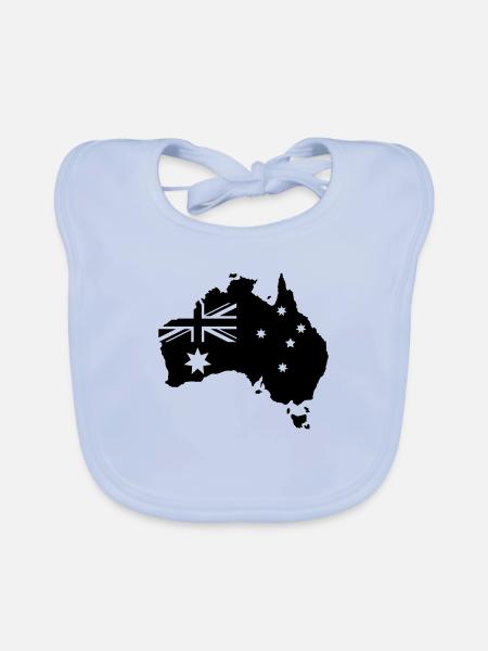 australia map design - Baby Bio-Lätzchen - sky Blue - Vorne