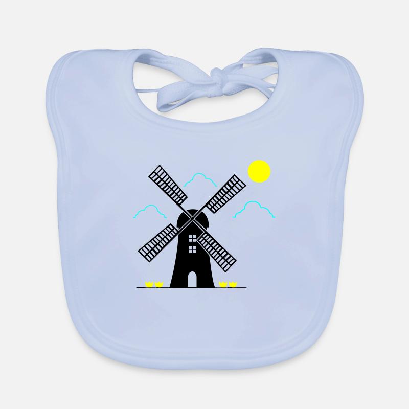 windmill landscape Organic Baby Bibs