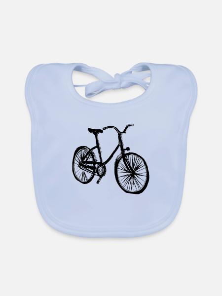 Fahrrad Gekritzel Fahrräder Radfahren Silhouette 6 - Baby Bio-Lätzchen - sky Blue - Vorne