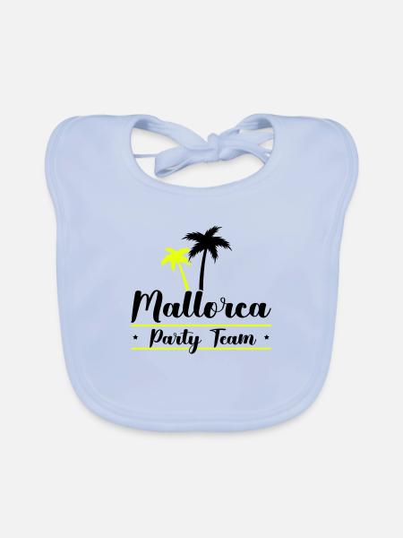 Majorque Party Team - Bavoir bio Bébé - bleu ciel - Devant