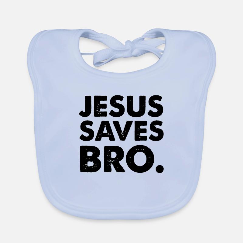 Jésus sauve mon frère Bavoir bio Bébé