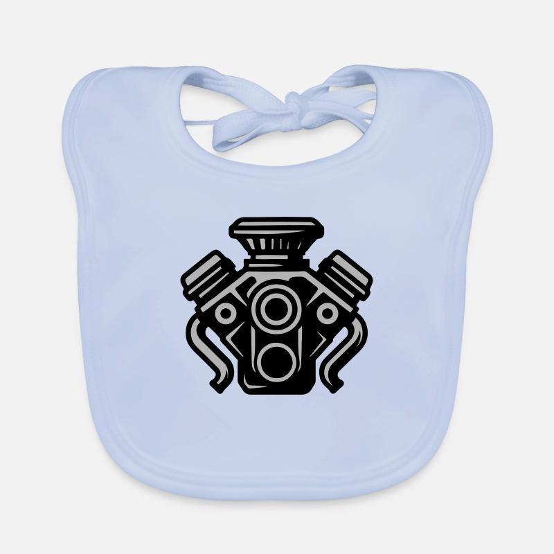 Engine Vehicle Symbol Tuning Organic Baby Bibs