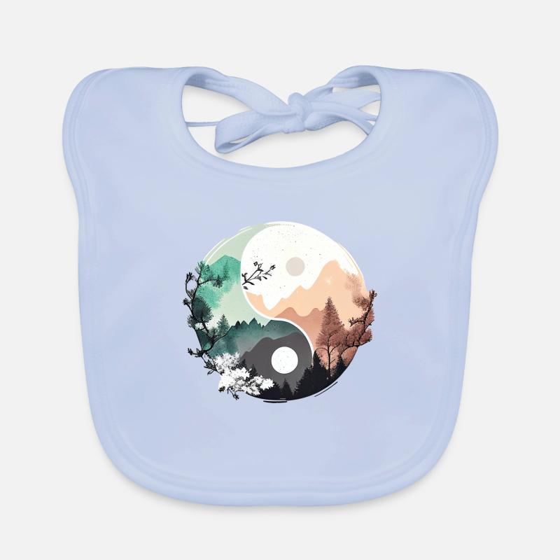 Ying Yang - Berge / Strand Baby Bio-Lätzchen