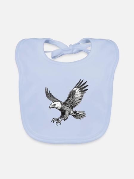 Fliegender Adler, Grafik - Baby Bio-Lätzchen - sky Blue - Vorne