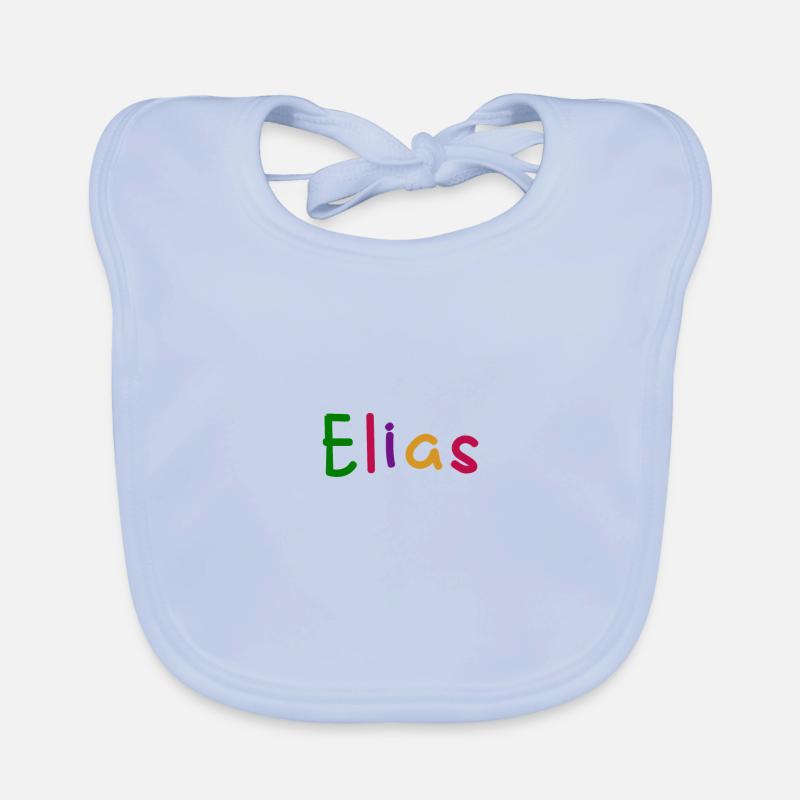 Elias first name boy name colored font colored Organic Baby Bibs