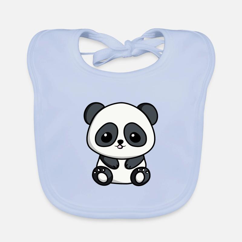 Süßer Chibi-Panda | Niedliches Panda-Design Baby Bio-Lätzchen