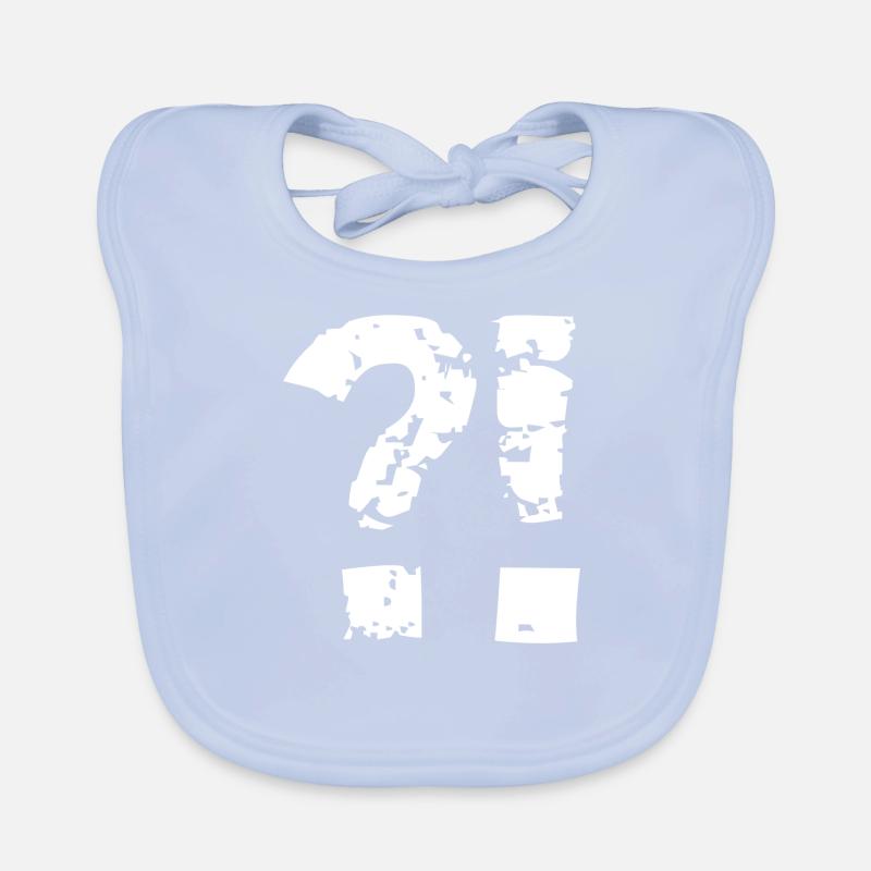 Question mark exclamation mark comic style. Organic Baby Bibs